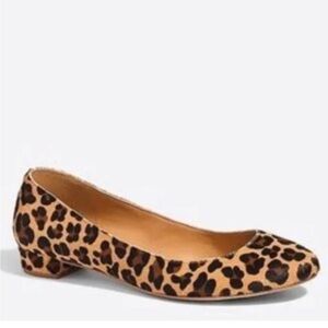 J. Crew | Lily leopard print calf hair low heel pump